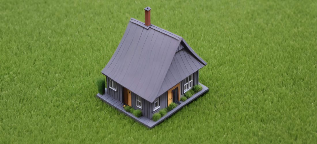 miniature house in the green